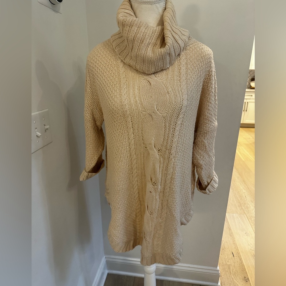 Express Cream Cowl Neck Sweater with Timeless Design